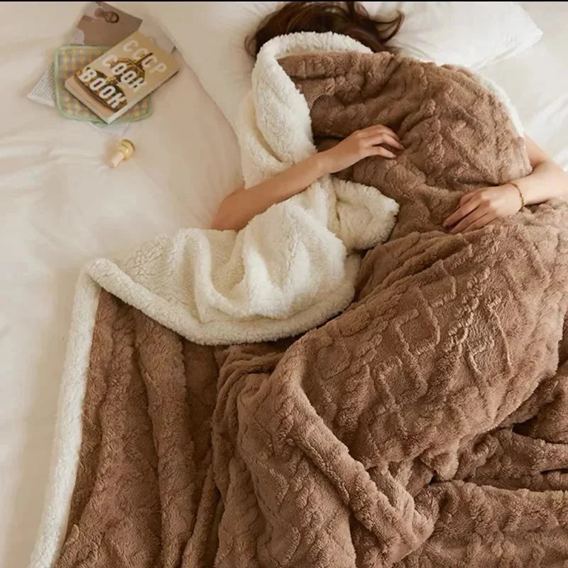 Winter Blanket Lambswool & Fleece Lightweight Hypoallergenic
