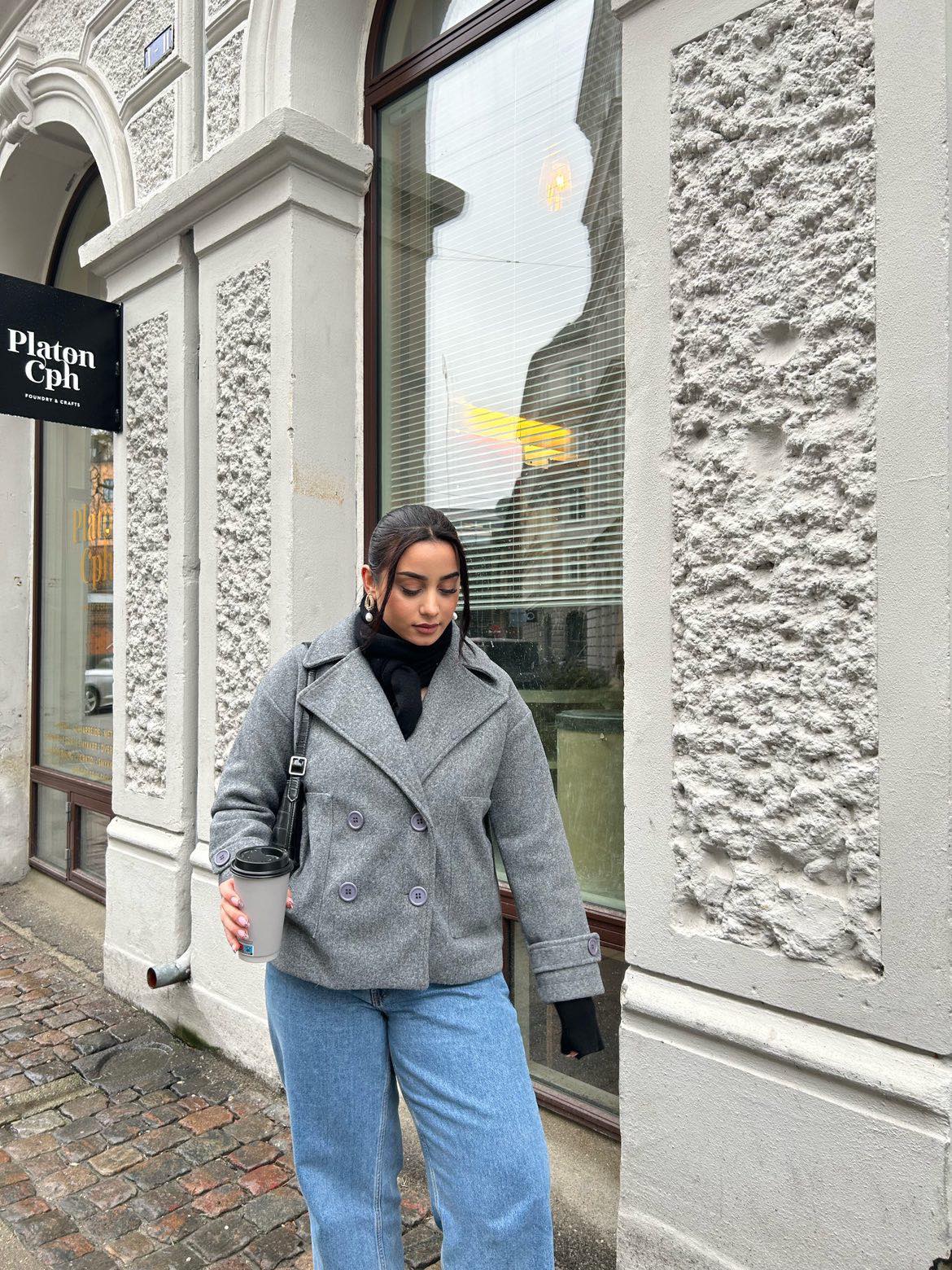 Winter Coat Tailored Fit Oversized Collar Insulated Lining