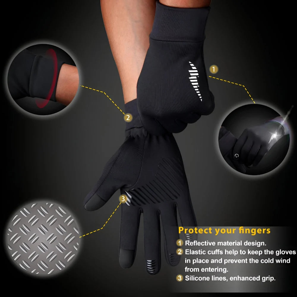 Winter Gloves Touchscreen & Non-Slip Fleece Lined