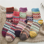 Winter Socks Wool-Cotton Double-Knit Set of 5 Pairs
