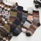 Winter Socks Wool-Cotton Double-Knit Set of 5 Pairs