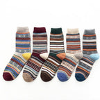 Winter Socks Wool-Cotton Double-Knit Set of 5 Pairs