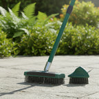 Wire Brush Telescopic Handle 3-in-1 Interchangeable Heads Steel Bristles