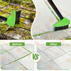 Wire Brush Telescopic Handle 3-in-1 Interchangeable Heads Steel Bristles