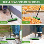 Wire Brush Telescopic Handle 3-in-1 Interchangeable Heads Steel Bristles