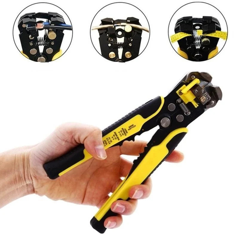 Wire Stripper & Crimper Self-Adjusting Carbon Steel Blades