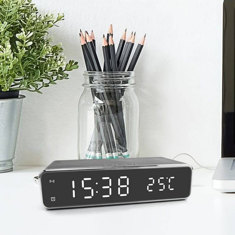Wireless Charging LED Alarm Clock