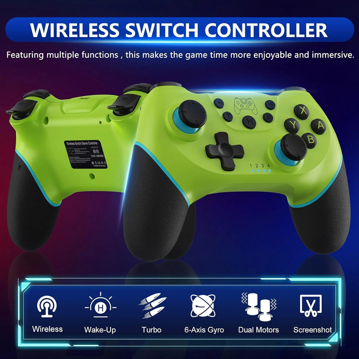 Wireless Controller Hall Effect Joysticks & Vibration 10-Hour Battery