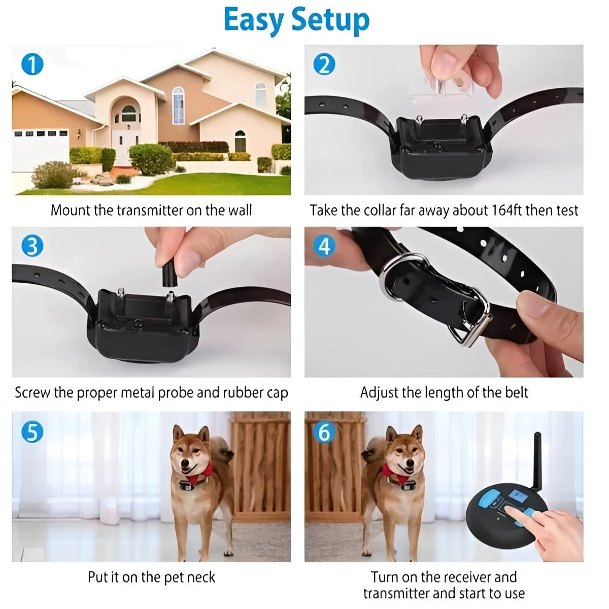 Wireless Dog Fence Battery Backup & Waterproof Collar