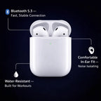 Wireless Earbuds Compact Charging Case Built-In Mic