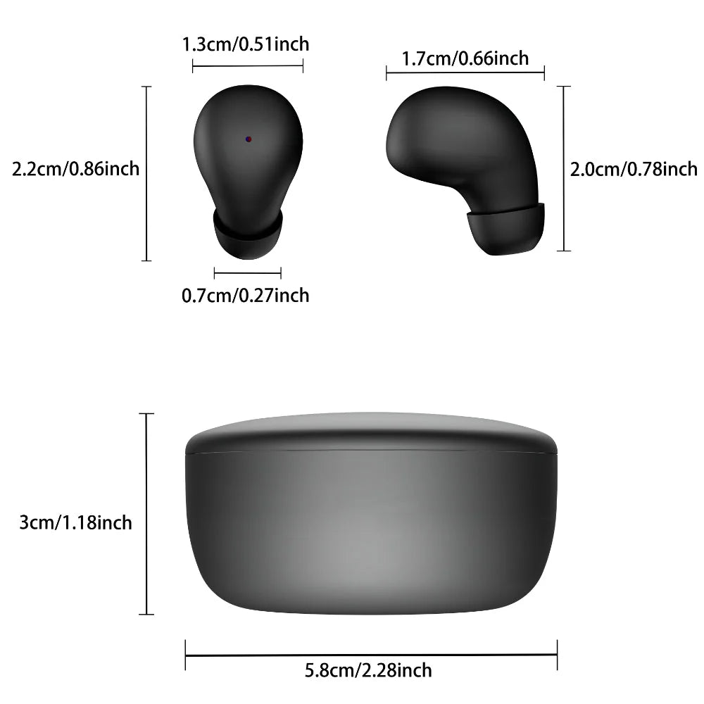 Wireless Earbuds Compact In-Ear Touch Control USB-C Case