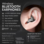 Wireless Earbuds Noise Cancelling & Sleep Friendly 24 Hour Battery