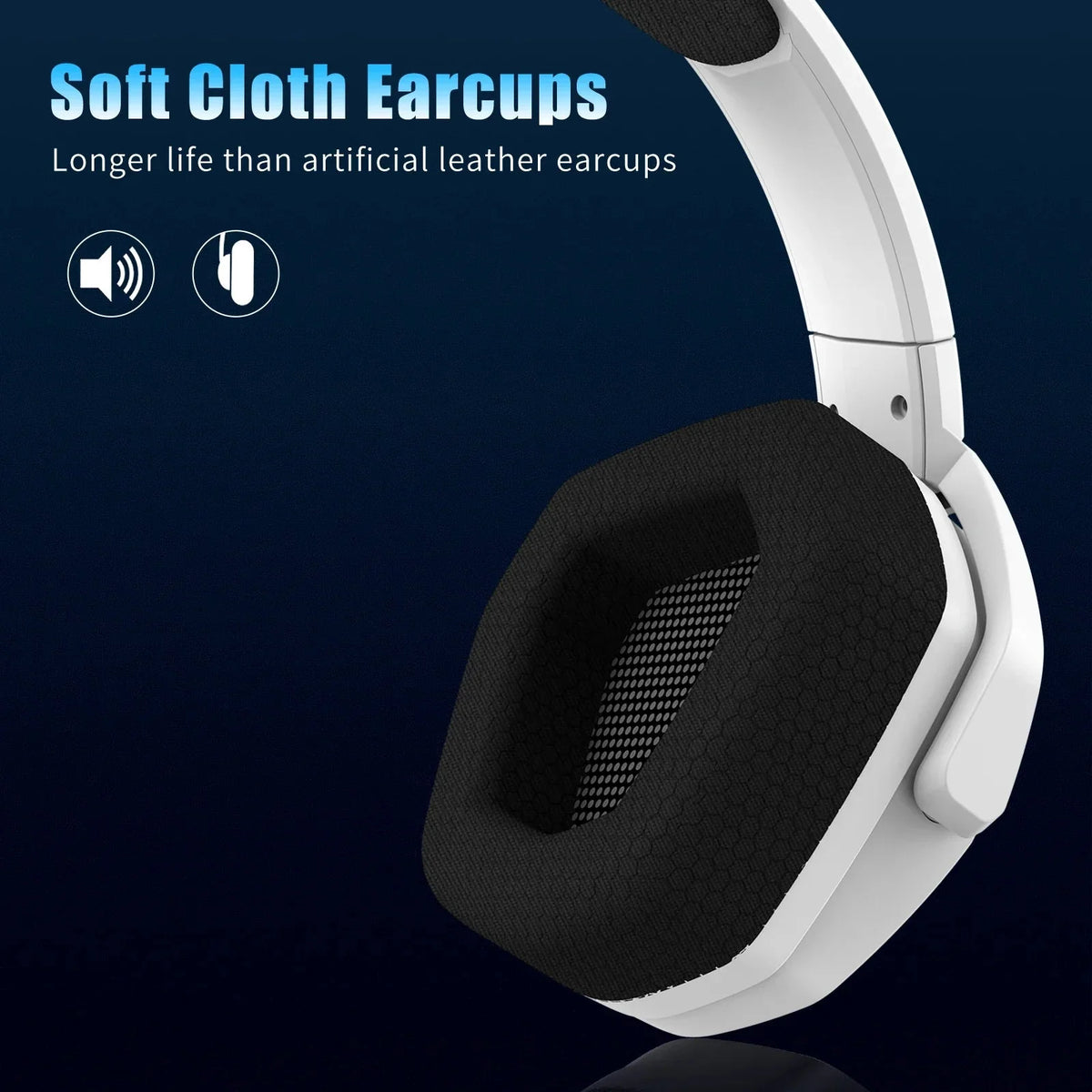 Wireless Gaming Headset ANC Adjustable Boom Mic 100h Battery