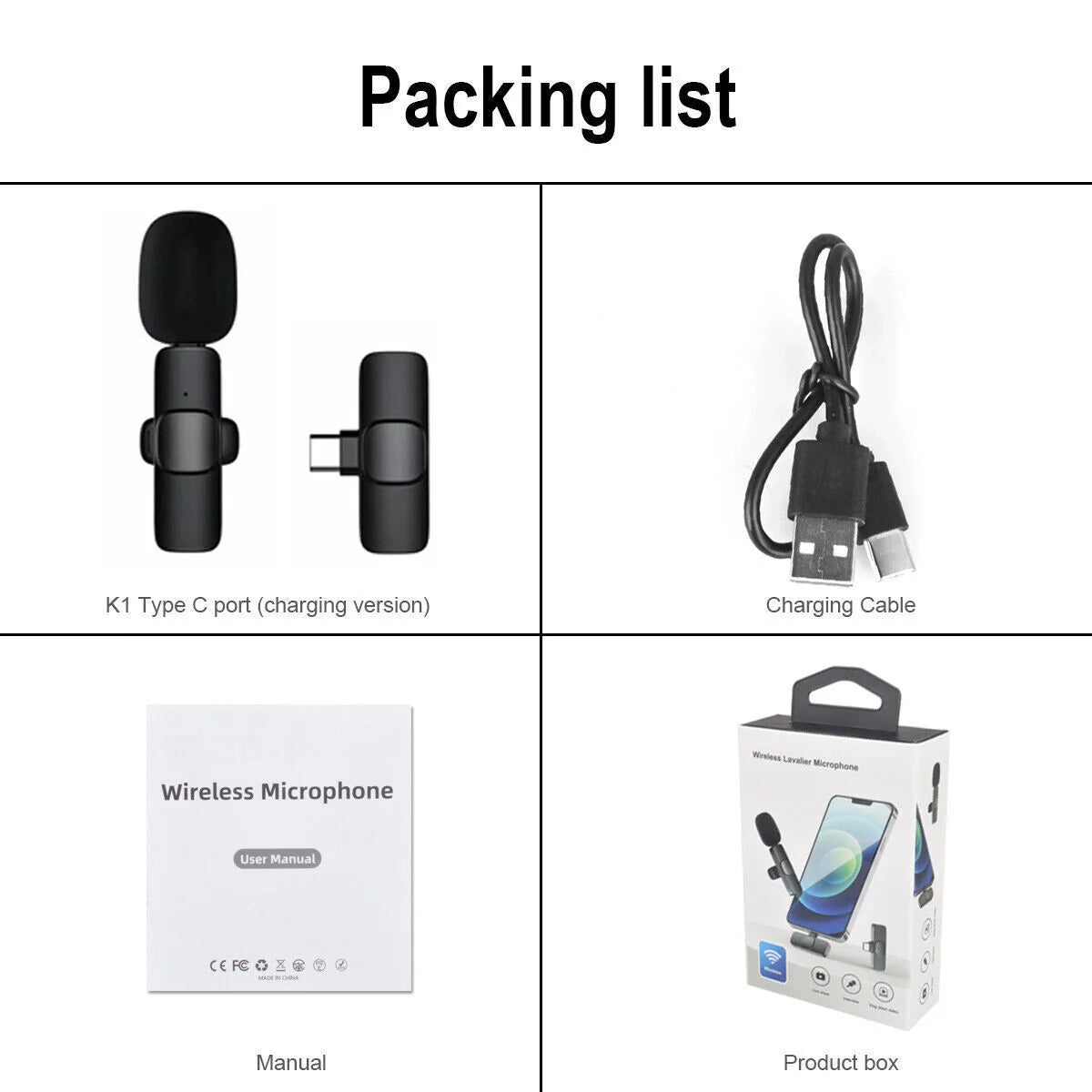 Wireless Microphone Ultra-Low Latency Noise Reduction 10 Hour Battery