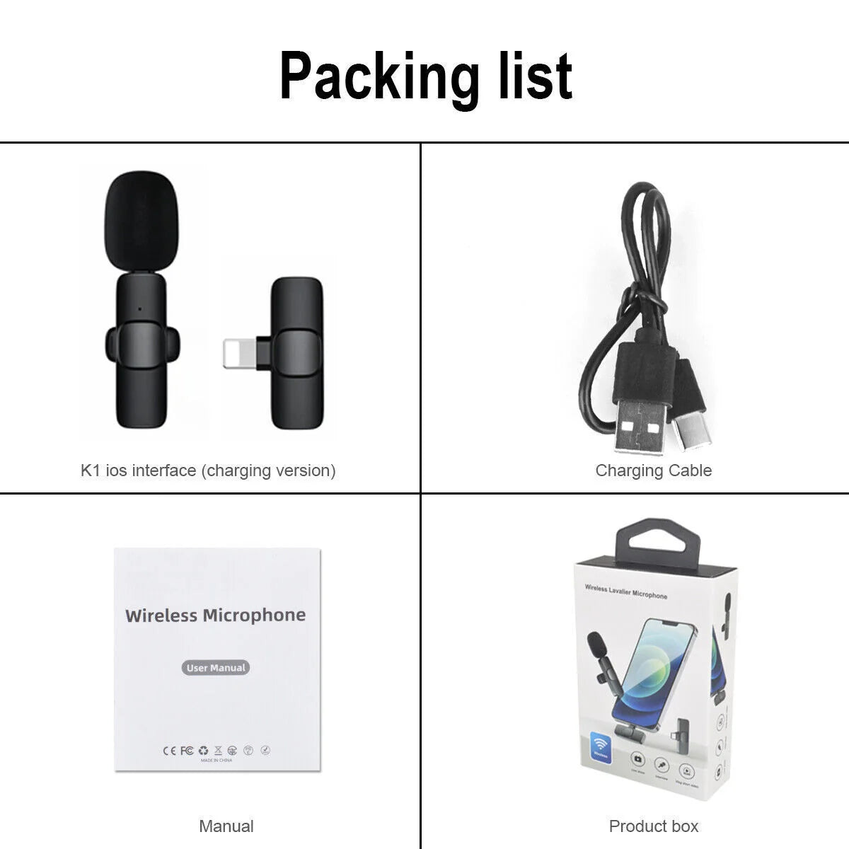 Wireless Microphone Ultra-Low Latency Noise Reduction 10 Hour Battery