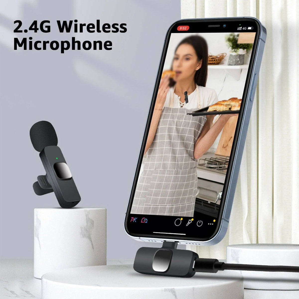 Wireless Microphone Ultra-Low Latency Noise Reduction 10 Hour Battery