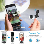 Wireless Microphone Ultra-Low Latency Noise Reduction 10 Hour Battery