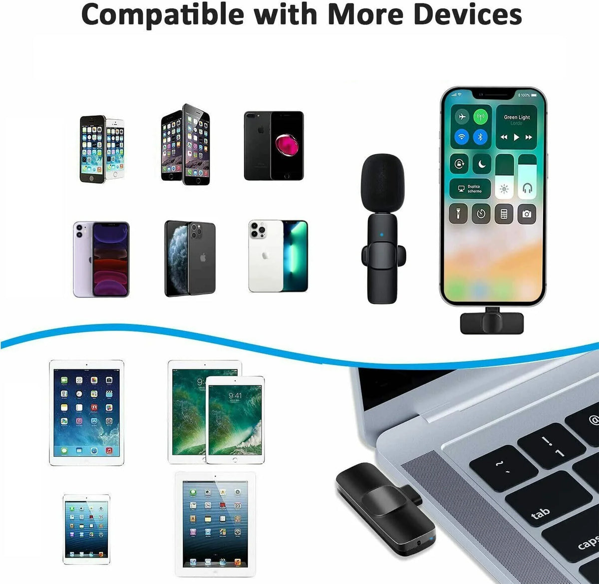 Wireless Microphone Ultra-Low Latency Noise Reduction 10 Hour Battery