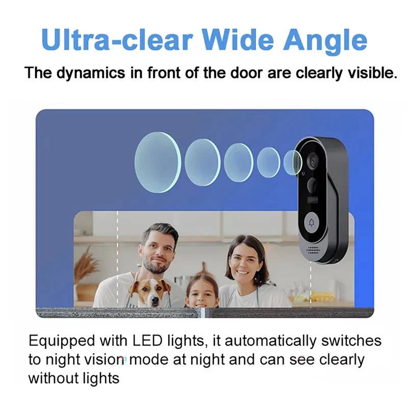 Wireless Video Doorbell HD Night Vision Two-Way Audio