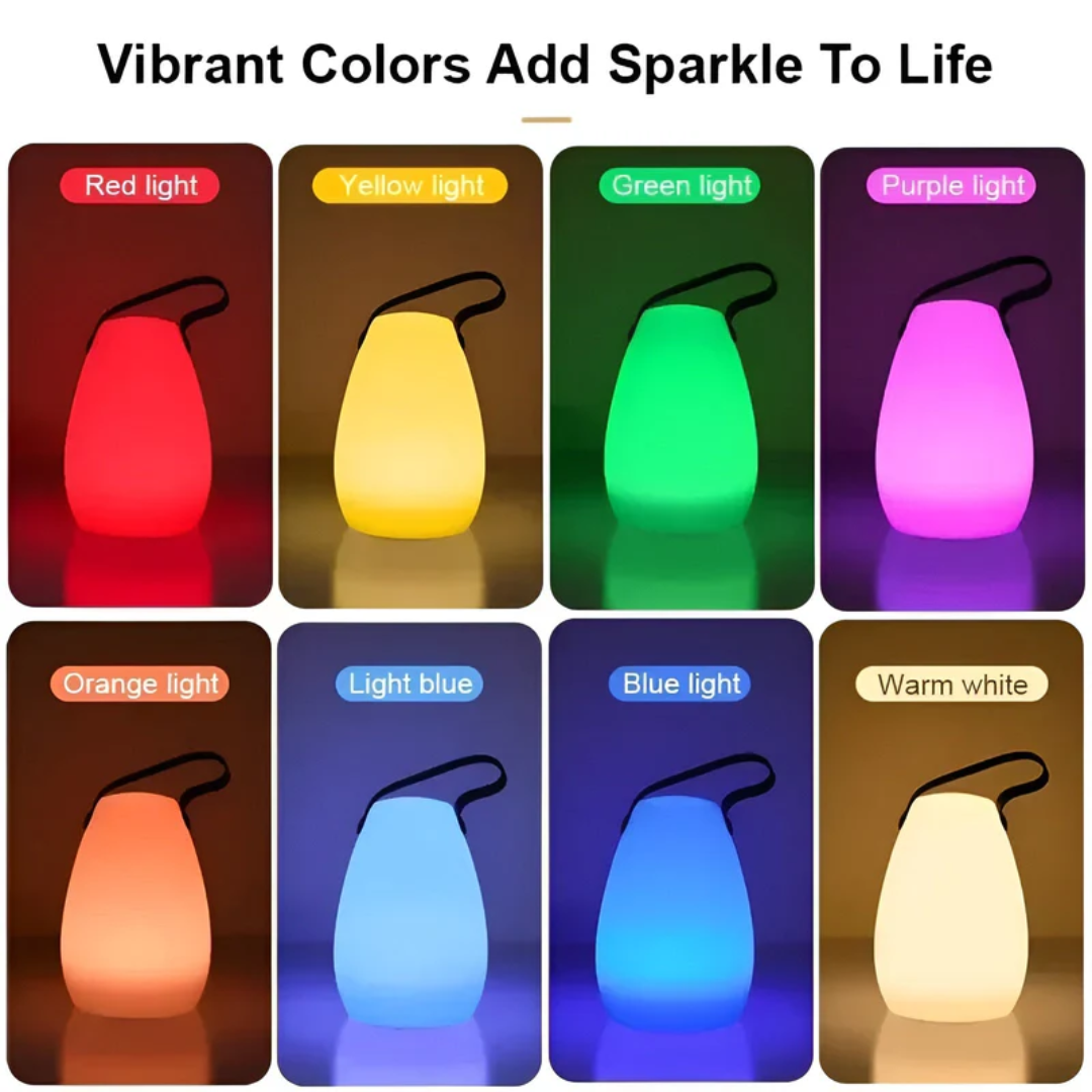 Wireless & Waterproof Multi-Color Table Lamp (USB Rechargeable)