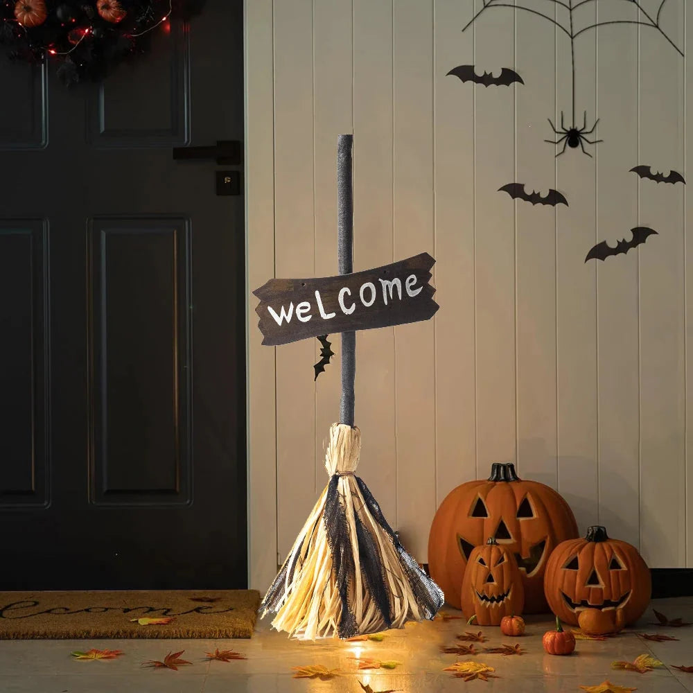 Witch Broom Voice-Activated Motion & LED Lights