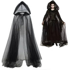 Witch Cloak Layered Tulle Adjustable Hood One Size