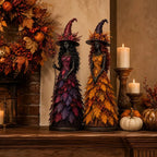 Witch Figurine Polyresin Autumn Leaf Dress Halloween Decor