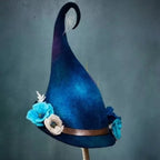 Witch Hat Handcrafted Wool Chiffon Trim & Adjustable Fit