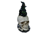 Witch Head Statue Sitting on Skull Compact Durable