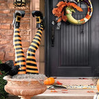 Witch Leg Yard Stakes Striped Resin Set of 2