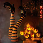Witch Leg Yard Stakes Striped Resin Set of 2