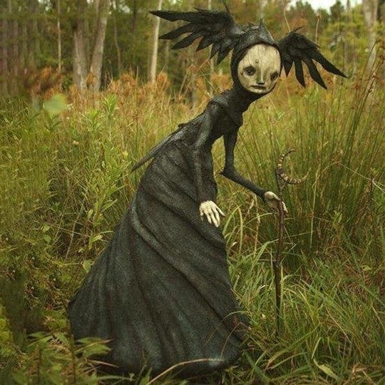 Witch Sculpture Indoor Tabletop Unique Facial Expressions