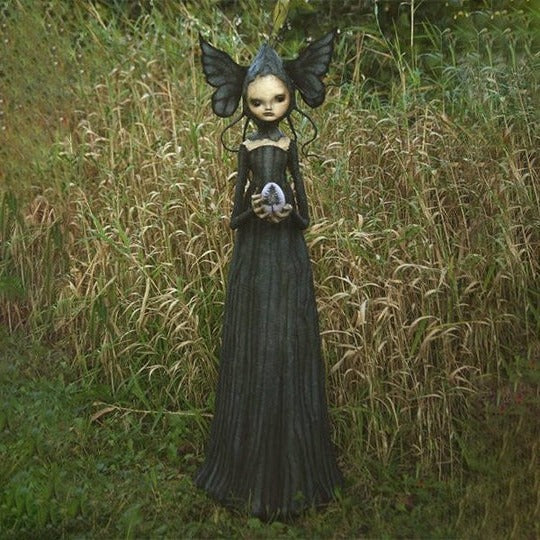Witch Sculpture Indoor Tabletop Unique Facial Expressions