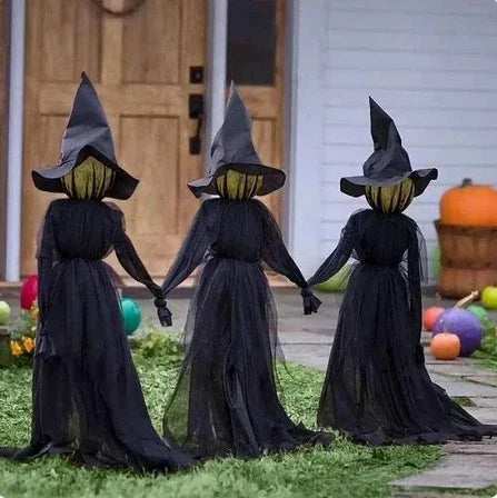 Witch Yard Stake Sound-Activated Flashing Light