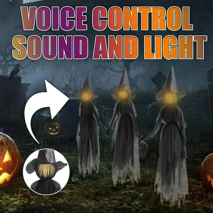 Witch Yard Stake Sound-Activated Flashing Light