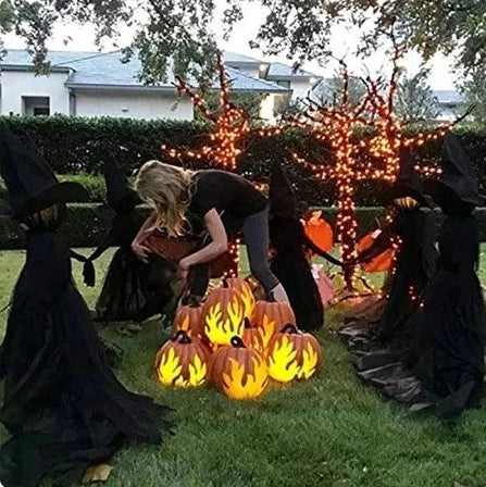 Witch Yard Stake Sound-Activated Flashing Light
