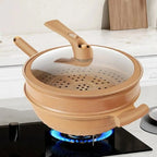 Wok Micropressure Sealed Nonstick With Steamer Gas & Induction