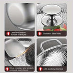 Wok Stainless Steel Curved Bottom Induction Compatible