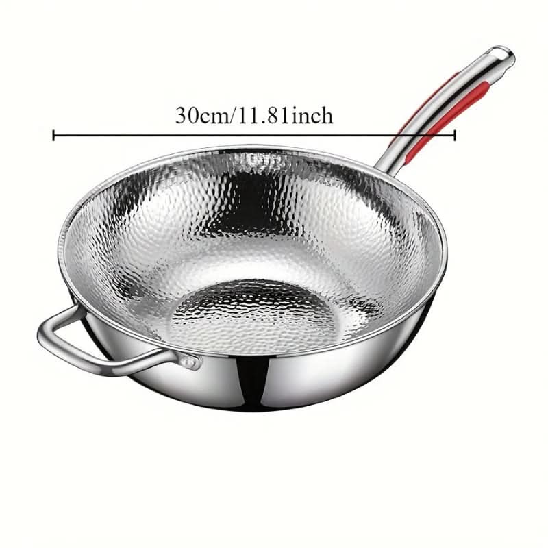 Wok Stainless Steel Curved Bottom Induction Compatible