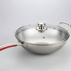Wok Stainless Steel Curved Bottom Induction Compatible