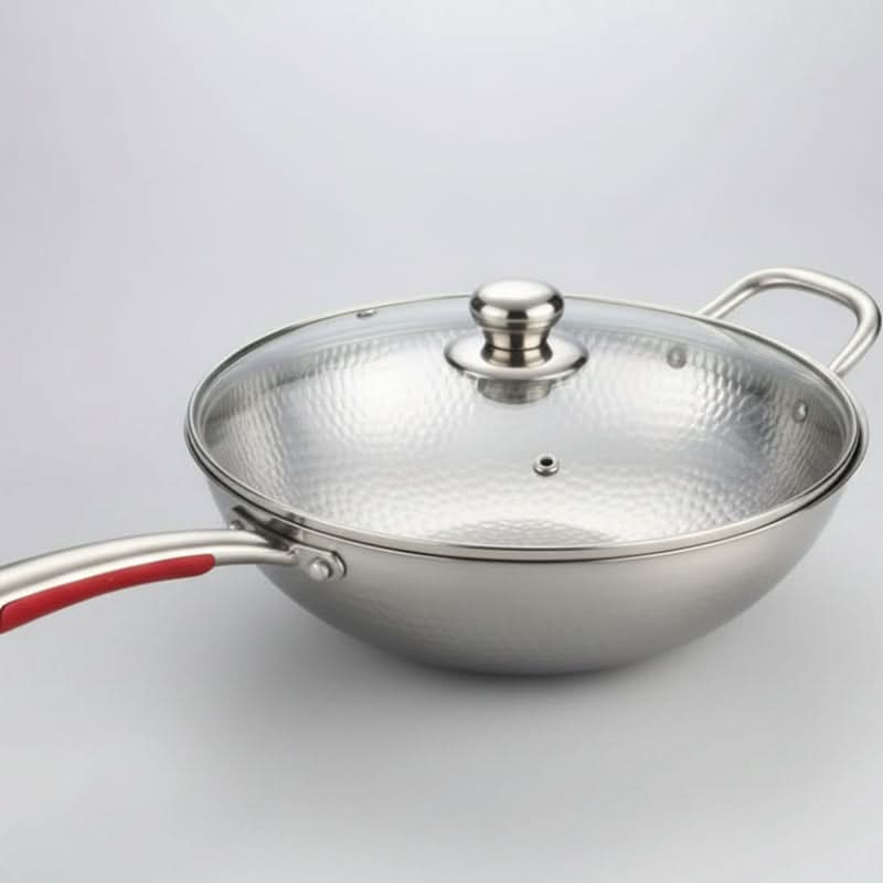 Wok Stainless Steel Curved Bottom Induction Compatible