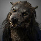 Wolf Mask Full-Face Realistic Fur Texture & Fangs