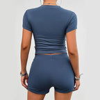 Women's 2-Piece Sports Set Breathable Viscose Elastic Shorts