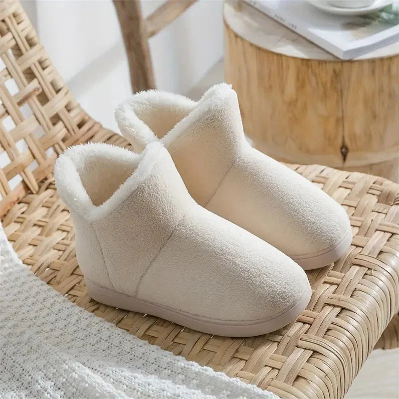 Women's Ankle Slippers Sherpa-Lined Non-Slip Sole