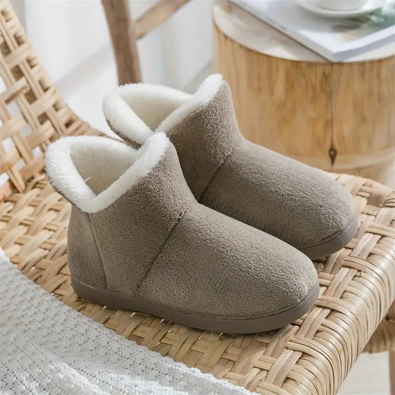 Women's Ankle Slippers Sherpa-Lined Non-Slip Sole
