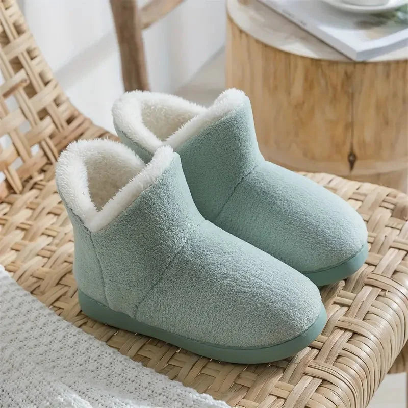 Women's Ankle Slippers Sherpa-Lined Non-Slip Sole