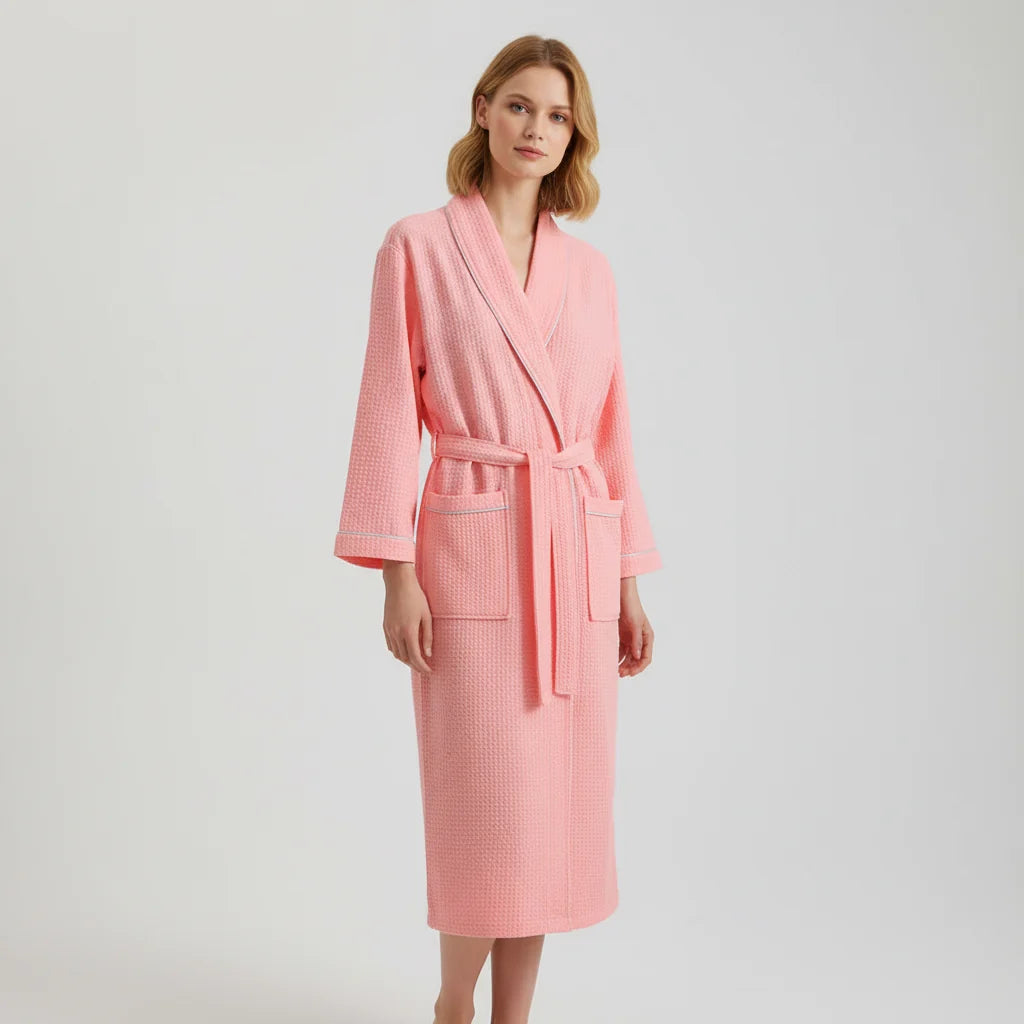 Women's Bathrobe Lightweight Waffle Kimono