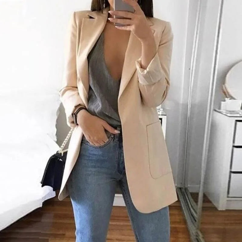Women's Blazer Wrap Collar Versatile Work & Casual