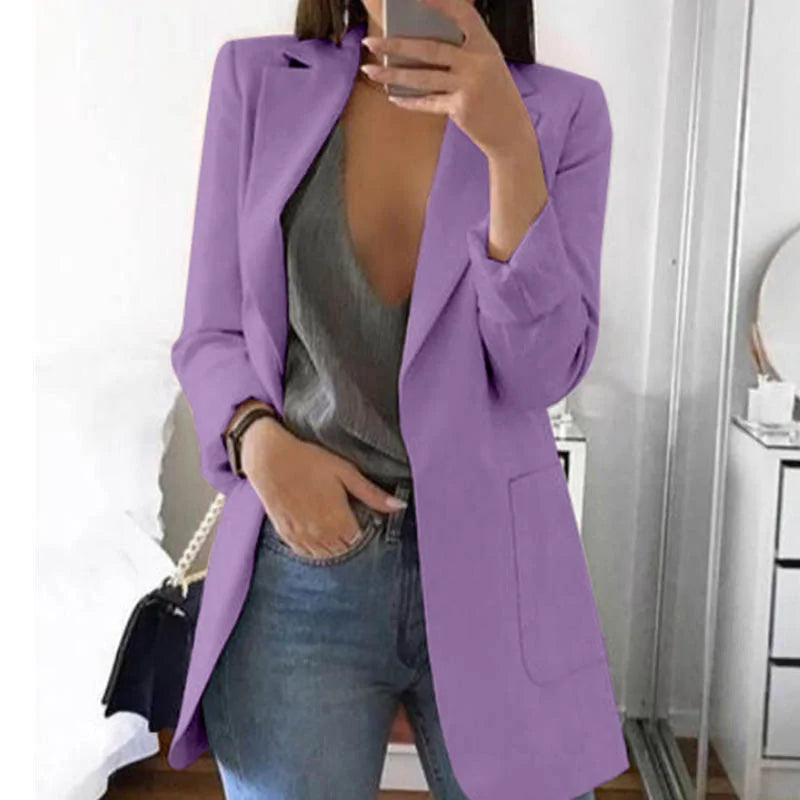 Women's Blazer Wrap Collar Versatile Work & Casual