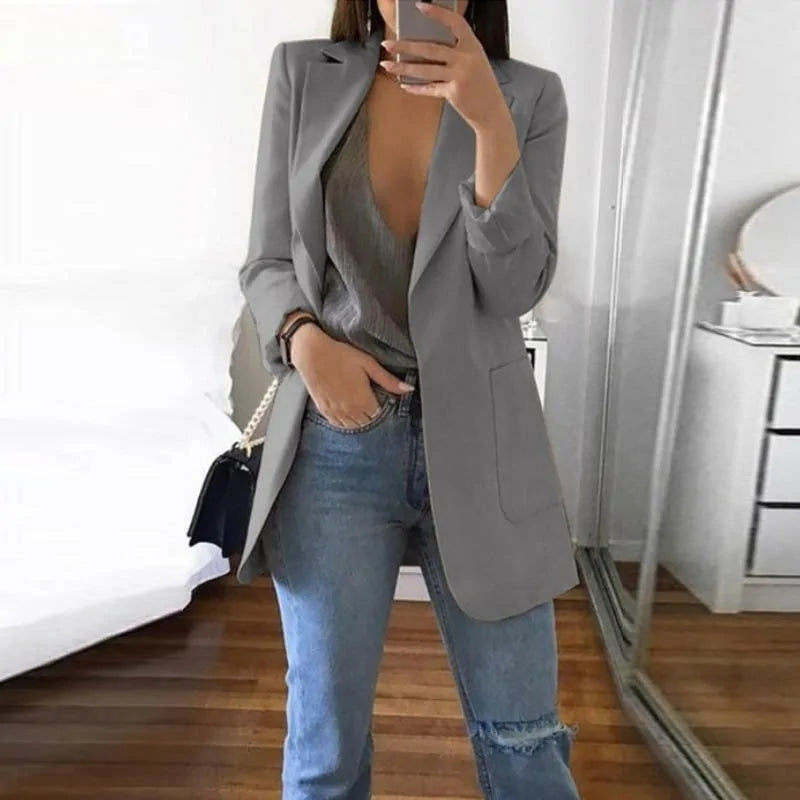 Women's Blazer Wrap Collar Versatile Work & Casual